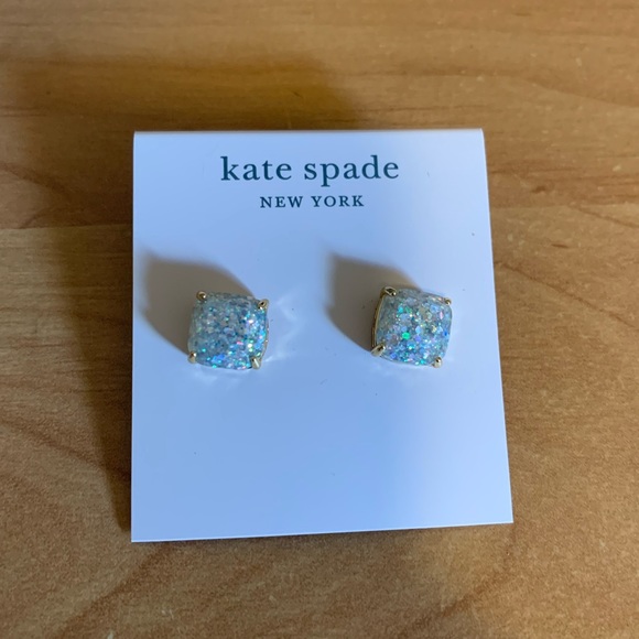 Kate Spade Square Opal Glitter Stud Earrings - Picture 2 of 7